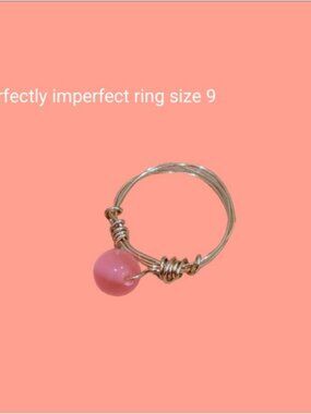 Perfectly Imperfect Pink Wire-Wrapped Ring Size 9